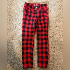 Wonder Nation Red And Black Plaid Jegging Size XS  ( 4-5 )